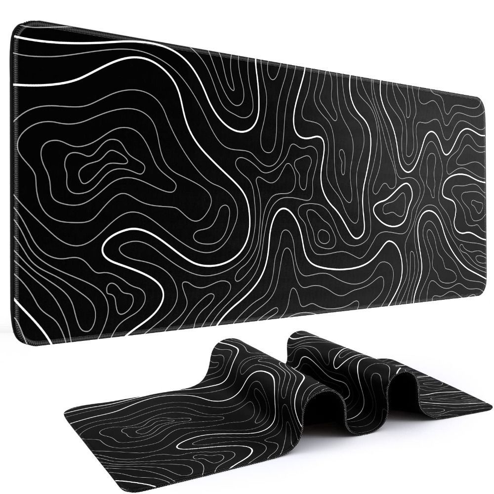 Gaming Keyboard And Mouse Pad - لوحة ماوس للألعاب احترافية بتصميم طبوغرافي،