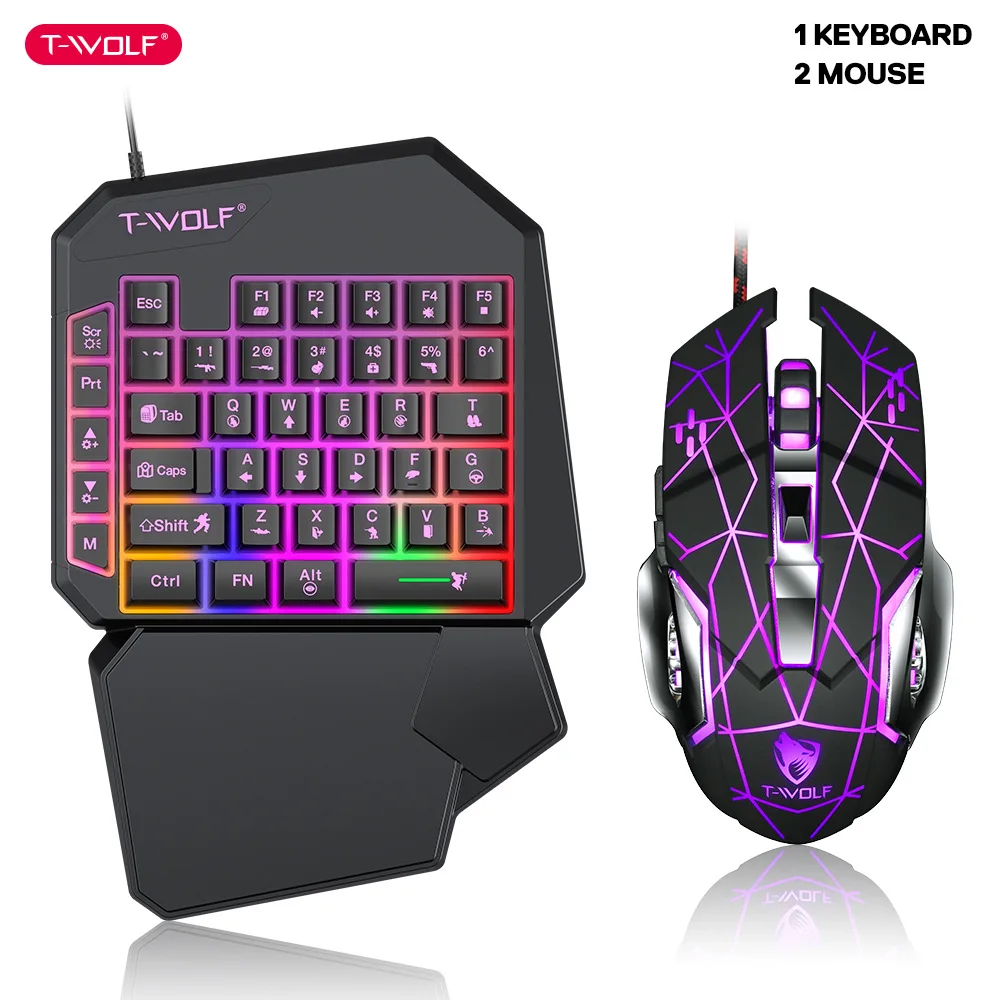 Gaming Keyboard Hand - طقم لوحة مفاتيح بيد واحدة ،