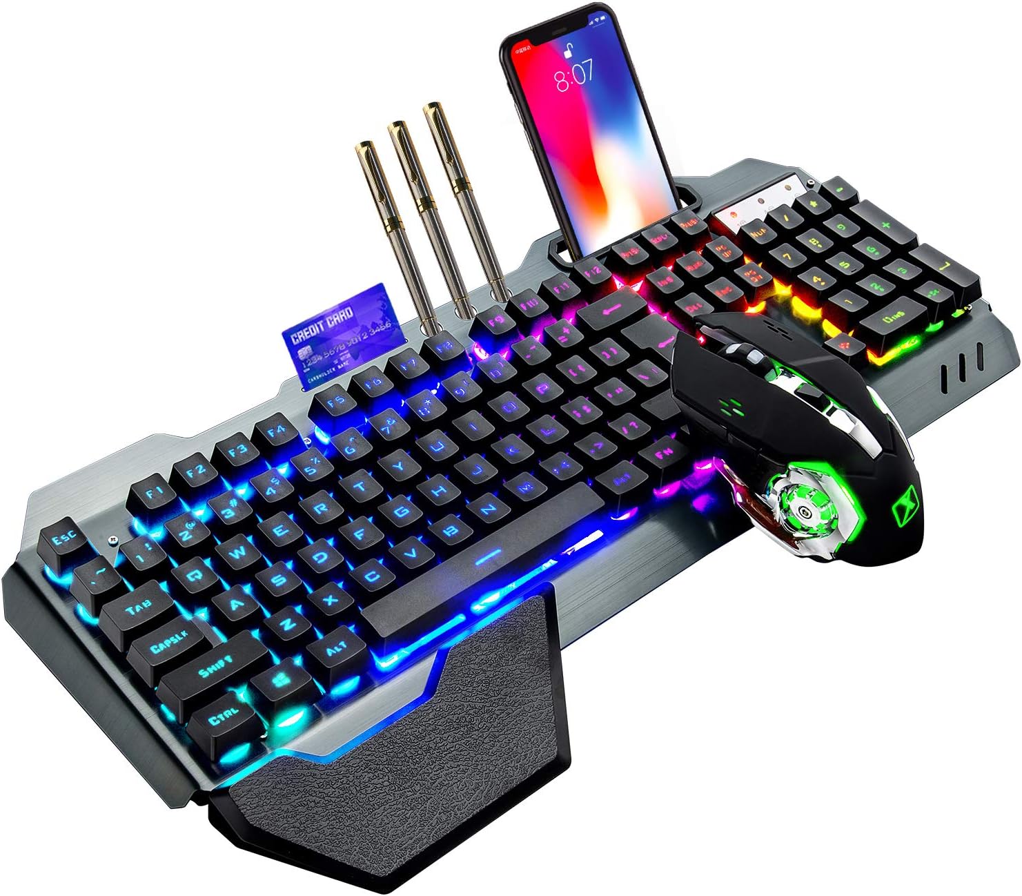 Gaming Keyboard Ergonomic - مجموعة لوحة مفاتيح وماوس لاسلكية للألعاب