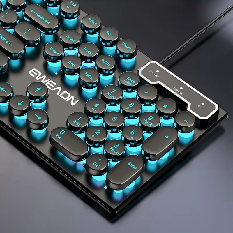 Gaming Keyboard Mouse Set - مجموعة لوحة مفاتيح وماوس بتصميم ريترو