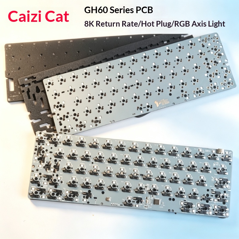 Hot Swap Pcb - لوحة مفاتيح GH60 مخصصة، سلكية، أحادية