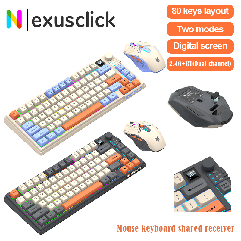 Gaming Keyboard Extension - لوحة مفاتيح وماوس مزدوجة الأوضاع 2.4G+بلوتوث