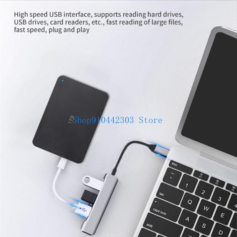 Gaming Keyboard Splitter - 652F USB C/USB Hub 4 منافذ