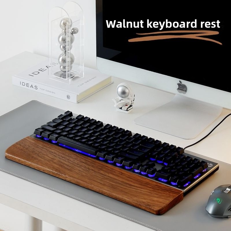 Gaming Keyboard And Mouse Combo - لوحة المفاتيح الخشبية الصلبة مسند راحة