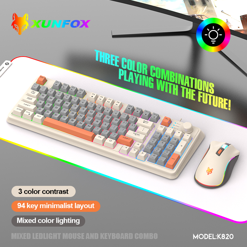 Gaming Keyboard And Mouse Combo - K820 USB السلكية لعبة لوحة المفاتيح