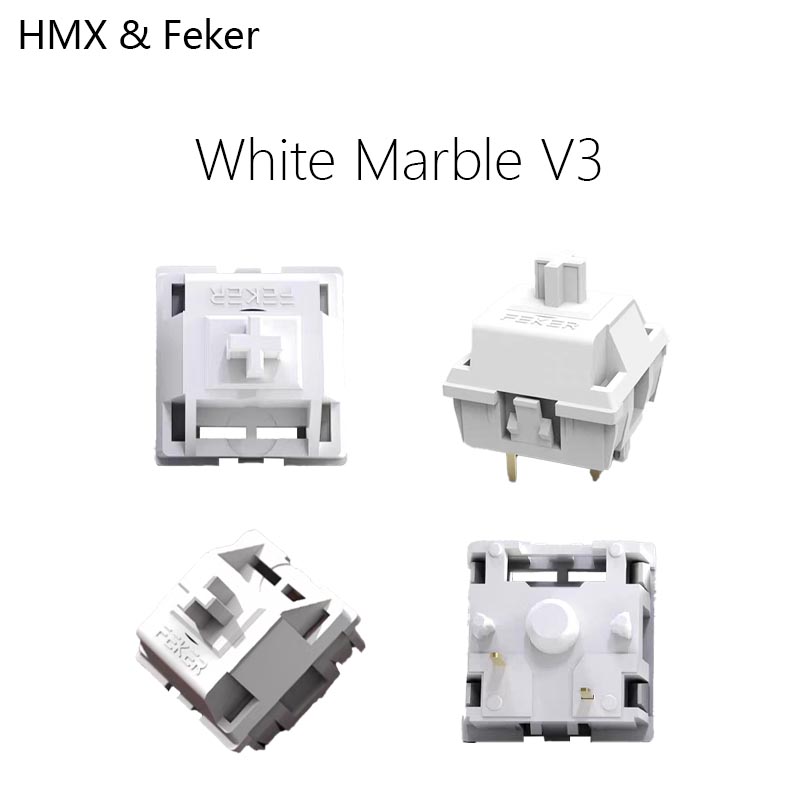 Gaming Keyboard Mini Mechanical - HMX Feker White Marble V3 ملحقات