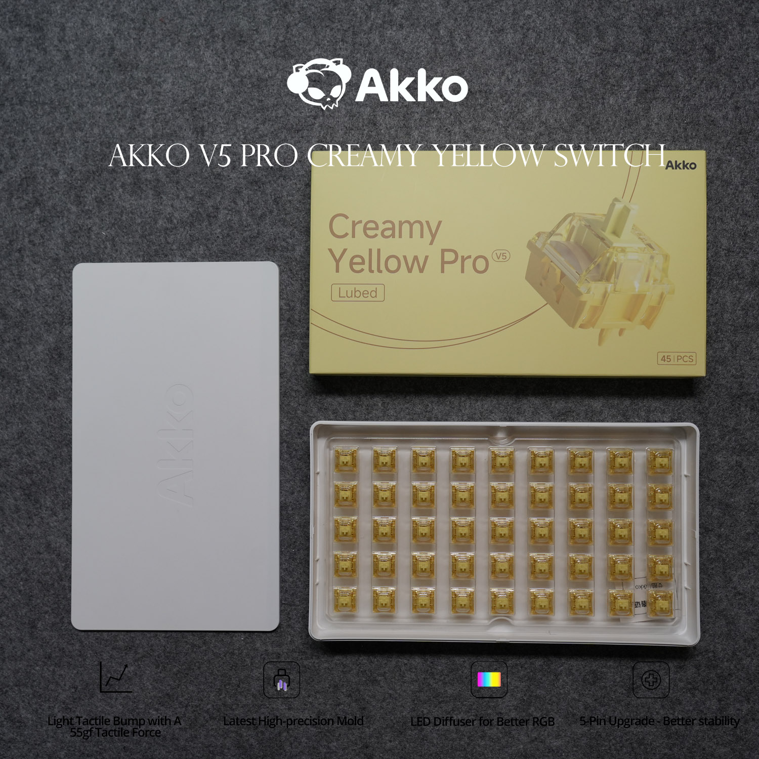 Keyboard Lube Kit - Akko V5 Pro مفتاح أصفر كريمي
