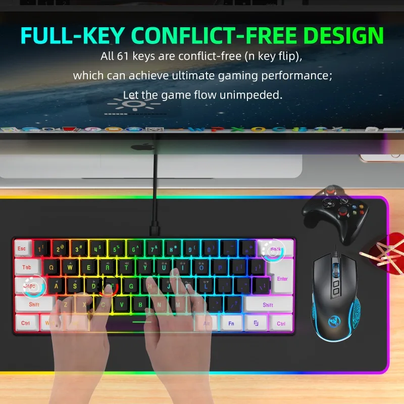 طقم لوحة مفاتيح وماوس للألعاب  - مراجعة Gaming Keyboard Ergonomic وسعره