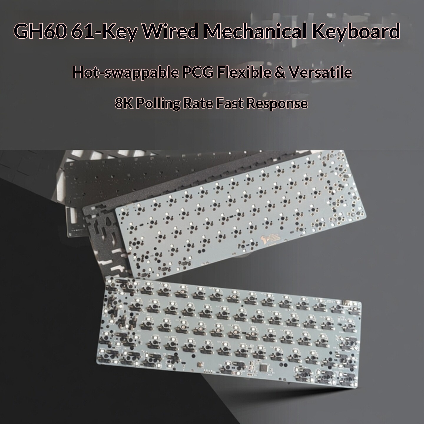 لوحة مفاتيح GH60 مخصصة، سلكية، - مراجعة Hot Swap Pcb وسعره