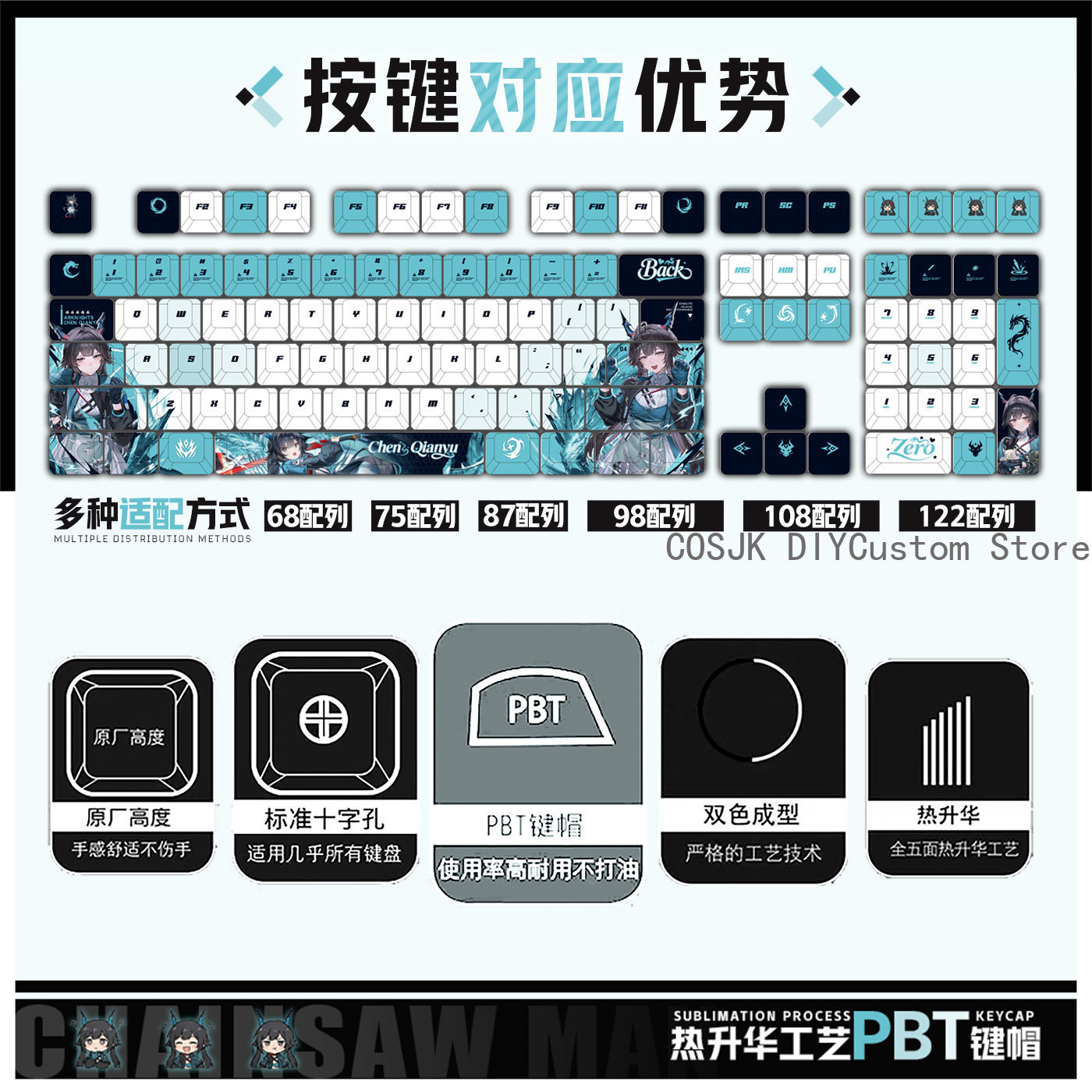 122 مفتاحًا بتصميم أنمي تشين ت - مراجعة Gaming Keyboard Top وسعره