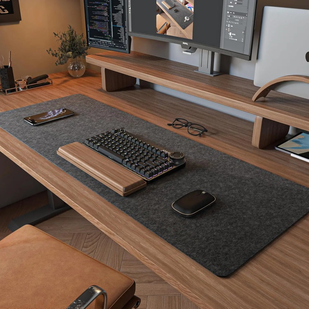 سجادة كمبيوتر مكتبية من اللباد - مراجعة Gaming Keyboard And Mouse Pad وسعره